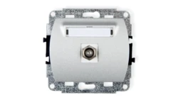 TREND Gniazdo antenowe pojedyncze typu F (SAT) niklowany srebrny 5GF-1