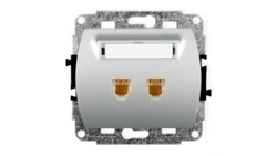 TREND Gniazda telefoniczne podwójne 2xRJ11, 4-stykowy srebrny 5GT-2