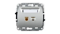 TREND Gniazda telefoniczne pojedyncze 1xRJ11 + komputerowego pojedynczego 1xRJ45, kat. 5e, 8-stykowy srebrny 5GTK