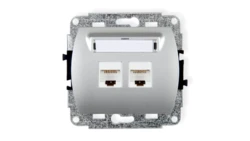 TREND Gniazda komputerowe podwójne 2xRJ45, kat. 6, ekranowane, 8-stykowy srebrny 5GK-6