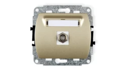 TREND Gniazdo antenowe pojedyncze typu F (SAT) niklowany złoty 6GF-1