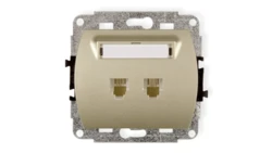 TREND Gniazda telefoniczne podwójne 2xRJ11, 4-stykowy złoty 6GT-2