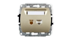 TREND Gniazda telefoniczne pojedyncze 1xRJ11 + komputerowego pojedynczego 1xRJ45, kat. 5e, 8-stykowy złoty 6GTK