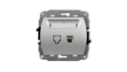 TREND Gniazda telefoniczne pojedyncze 1xRJ11, 4-stykowy srebrny metalik 7GT-1