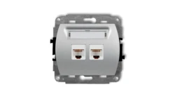 TREND Gniazda komputerowe podwójne 2xRJ45, kat. 5e, 8-stykowy srebrny metalik 7GK-2