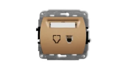 TREND Gniazda telefoniczne pojedyncze 1xRJ11, 4-stykowy złoty metalik 8GT-1