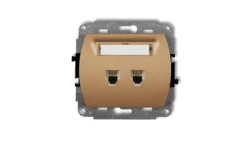 TREND Gniazda telefoniczne podwójne 2xRJ11, 4-stykowy złoty metalik 8GT-2