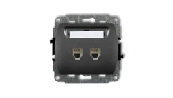 TREND Gniazda telefoniczne podwójne 2xRJ11, 4-stykowy grafitowy 11GT-2