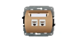 TREND Gniazda komputerowe podwójne 2xRJ45, kat. 6, 8-stykowy złoty metalik 8GK-4