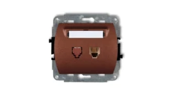 TREND Gniazda telefoniczne pojedyncze 1xRJ11, 4-stykowy brĄzowy metalik 9GT-1