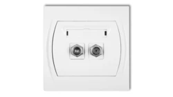 LOGO Gniazdo antenowe podwójne typu F (SAT) biały LGF-2