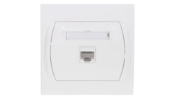 LOGO Gniazdo komputerowe pojedyncze 1xRJ45, kat. 5e, 8-stykowy biały LGK-1
