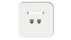 LIZA Gniazdo telefoniczne podwójne 2xRJ11, 4-stykowe biały GLT-2