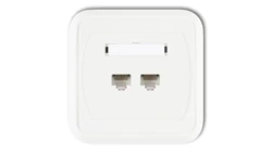 LIZA Gniazdo komputerowe podwójne 2xRJ45, kat. 5e, 8-stykowe biały GLK-2