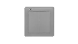 DECO Nadajnik 2-klawiszowy 4-kanałowy z czujnikiem temperatury do systemu Exta Life srebrny metalik 7DEL-2