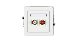 DECO Gniazdo podwójne RCA (typu cinch - biały i czerwony, pozłacany) biały DGRCA-2