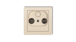 DECO Gniazdo antenowe RTV przelotowe 12dB beżowy 1DG12P