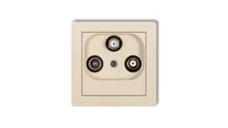 DECO Gniazdo antenowe 2 wyjścia SAT + TV beżowy 1DGSN