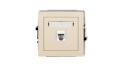 DECO Gniazda telefoniczne pojedyncze 1xRJ11, 4-stykowy, beznarzędziowe beżowy 1DGT-1