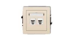 DECO Gniazda telefoniczne podwójne 2xRJ11, 4-stykowy, beznarzędziowe beżowy 1DGT-2