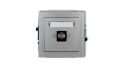 DECO Gniazdo antenowe pojedyncze TV srebrny metalik 7DGTV-1