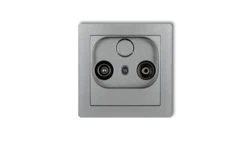 DECO Gniazdo antenowe RTV przelotowe 12dB srebrny metalik 7DG12P