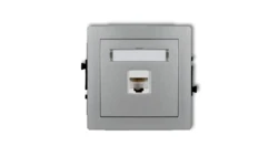 DECO Gniazda komputerowe pojedyncze 1xRJ45, kat. 6, 8-stykowy srebrny metalik 7DGK-3