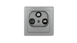 DECO Gniazdo antenowe 2 wyjścia SAT + TV srebrny metalik 7DGSN