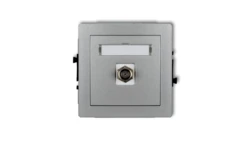 DECO Gniazdo antenowe pojedyncze typu F (SAT) niklowany srebrny metalik 7DGF-1