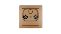 DECO Gniazdo antenowe RTV przelotowe 9dB złoty metalik 8DG9P