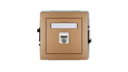 DECO Gniazda telefoniczne pojedyncze 1xRJ11, 4-stykowy, beznarzędziowe złoty metalik 8DGT-1