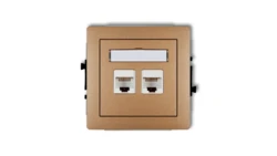 DECO Gniazda komputerowe podwójne 2xRJ45, kat. 6, 8-stykowy złoty metalik 8DGK-4