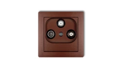 DECO Gniazdo antenowe 2 wyjścia SAT + TV brązowy metalik 9DGSN