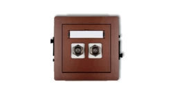 DECO Gniazdo antenowe podwójnego typu F (SAT) niklowany brązowy metalik 9DGF-2