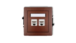 DECO Gniazda komputerowe podwójne 2xRJ45, kat. 6, ekranowane, 8-stykowy brązowy metalik 9DGK-6