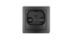 DECO Gniazdo antenowe RTV przelotowe 15dB grafitowy 11DG15P