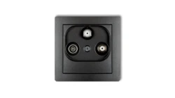 DECO Gniazdo antenowe 2 wyjścia SAT + TV grafitowy 11DGSN