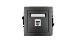 DECO Gniazda telefoniczne pojedyncze 1xRJ11, 4-stykowy, beznarzędziowe grafitowy 11DGT-1