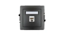 DECO Gniazda komputerowe pojedyncze 1xRJ45, kat. 5e, ekranowane, 8-stykowy grafitowy 11DGK-1e