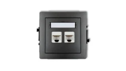 DECO Gniazda komputerowe podwójne 2xRJ45, kat. 6, 8-stykowy grafitowy 11DGK-4