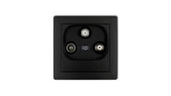 DECO Gniazdo antenowe 2 wyjścia SAT + TV czarny mat 12DGSN