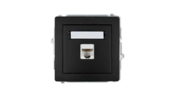 DECO Gniazda komputerowe pojedyncze 1xRJ45, kat. 5e, 8-stykowy czarny mat 12DGK-1