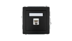 DECO Gniazda komputerowe pojedyncze 1xRJ45, kat. 5e, ekranowane, 8-stykowy czarny mat 12DGK-1e