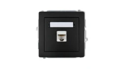 DECO Gniazda komputerowe pojedyncze 1xRJ45, kat. 6, 8-stykowy czarny mat 12DGK-3