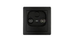 DECO Gniazdo antenowe RTV przelotowe 12dB czarny mat 12DG12P