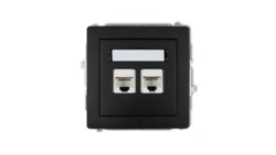 DECO Gniazda komputerowe podwójne 2xRJ45, kat. 5e, 8-stykowy czarny mat 12DGK-2