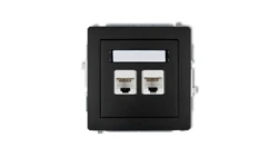 DECO Gniazda komputerowe podwójne 2xRJ45, kat. 6, 8-stykowy czarny mat 12DGK-4
