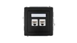 DECO Gniazda komputerowe podwójne 2xRJ45, kat. 6, ekranowane, 8-stykowy czarny mat 12DGK-6