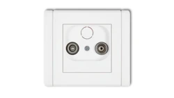 FLEXI Gniazdo antenowe RTV końcowe w szeregu gniazd przelotowych 6dB biały FG6K