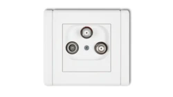 FLEXI Gniazdo antenowe 2 wyjścia SAT + TV biały FGSN